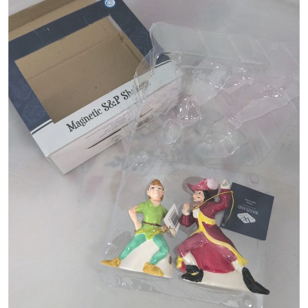 Westland Peter Pan Captain Hook Magnetic Salt Pepper Shakers - New